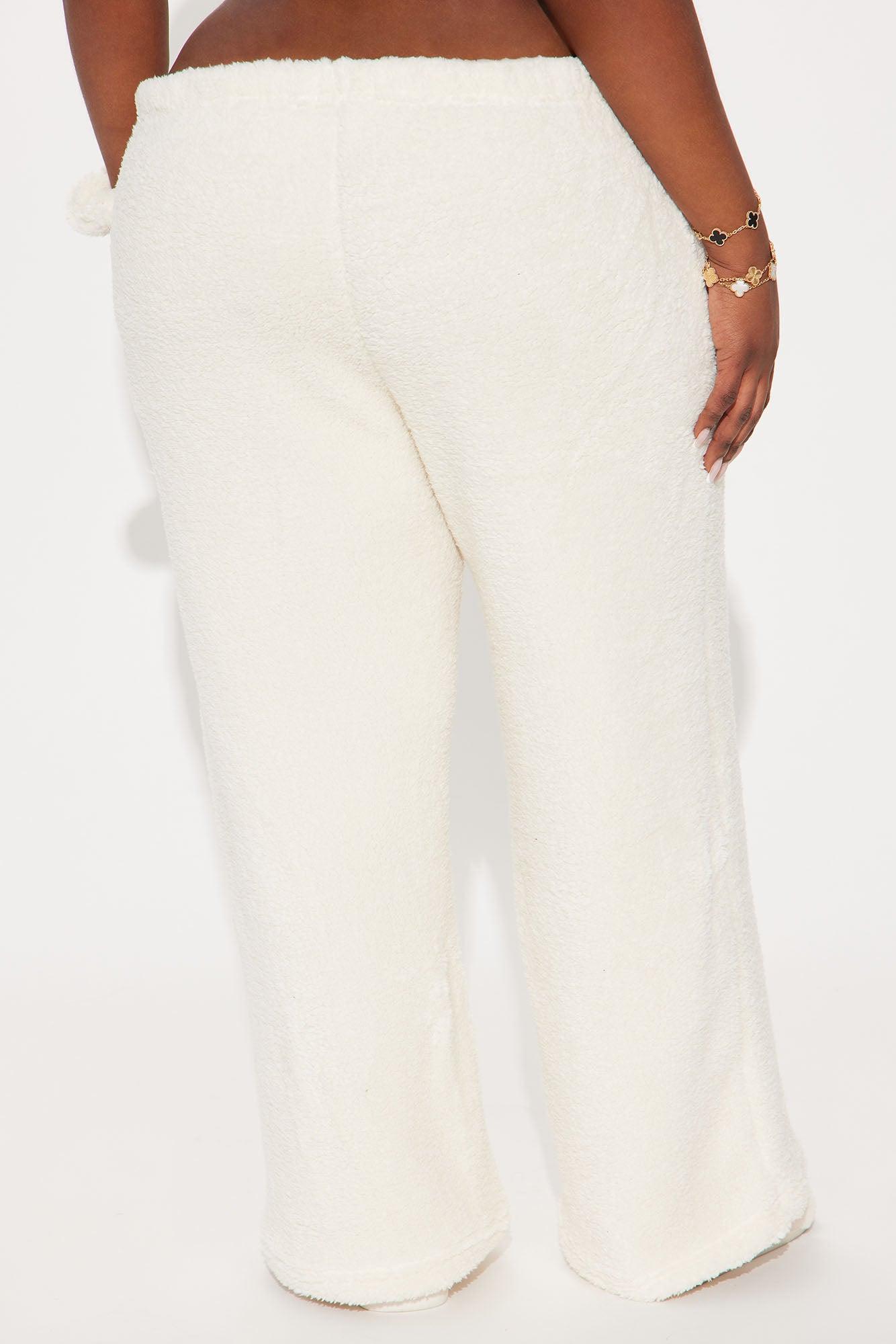 Snuggle Vibes Sherpa PJ Pants - Ivory Product Image