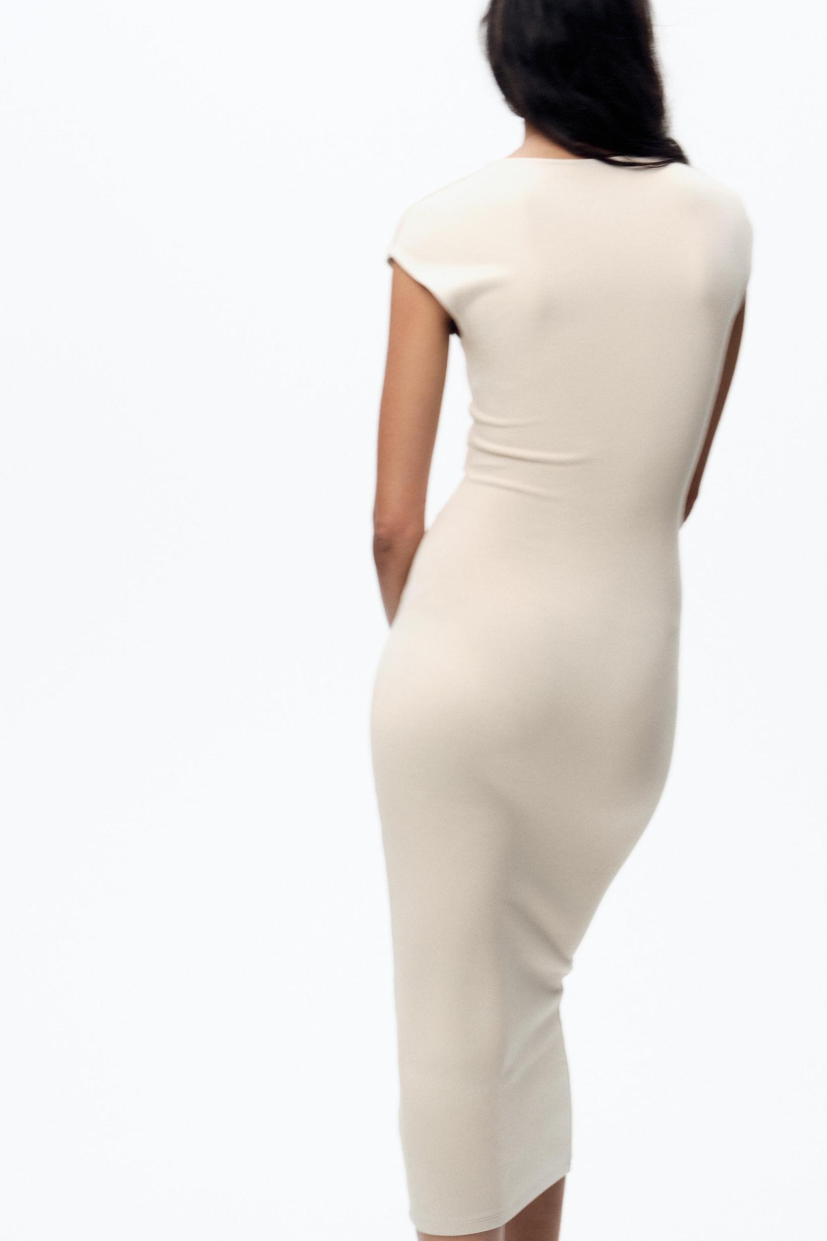 SIDE DRAPED MIDI DRESS Product Image