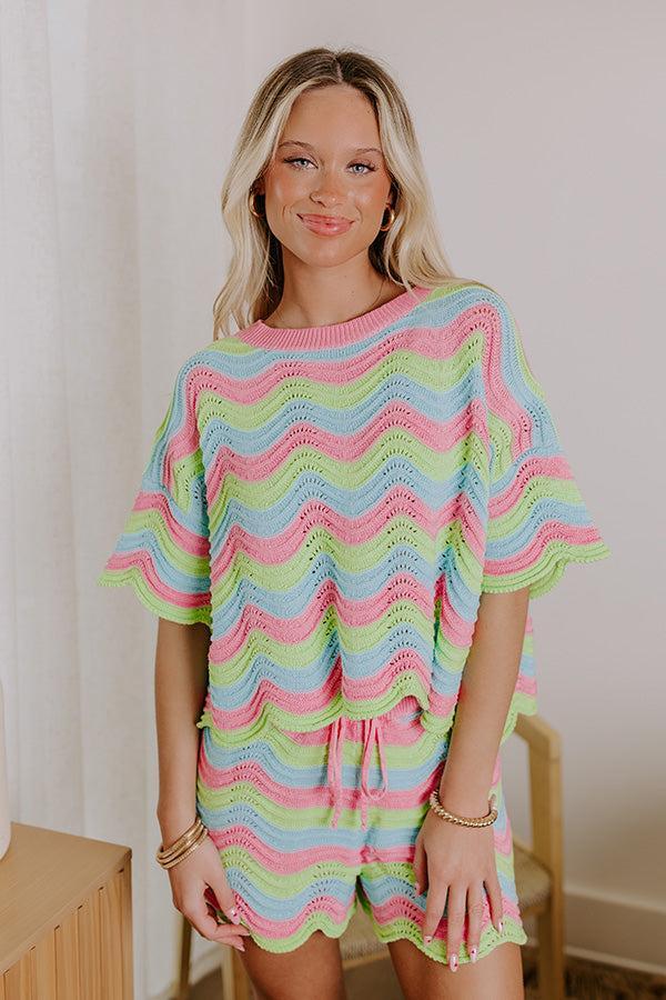 Fun In The Sun Pointelle Knit Top Product Image