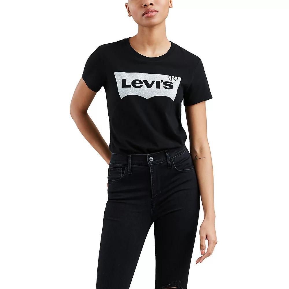 Women's Levi's® Perfect T-Shirt, Size: Large, Black Glitter Batwing Product Image