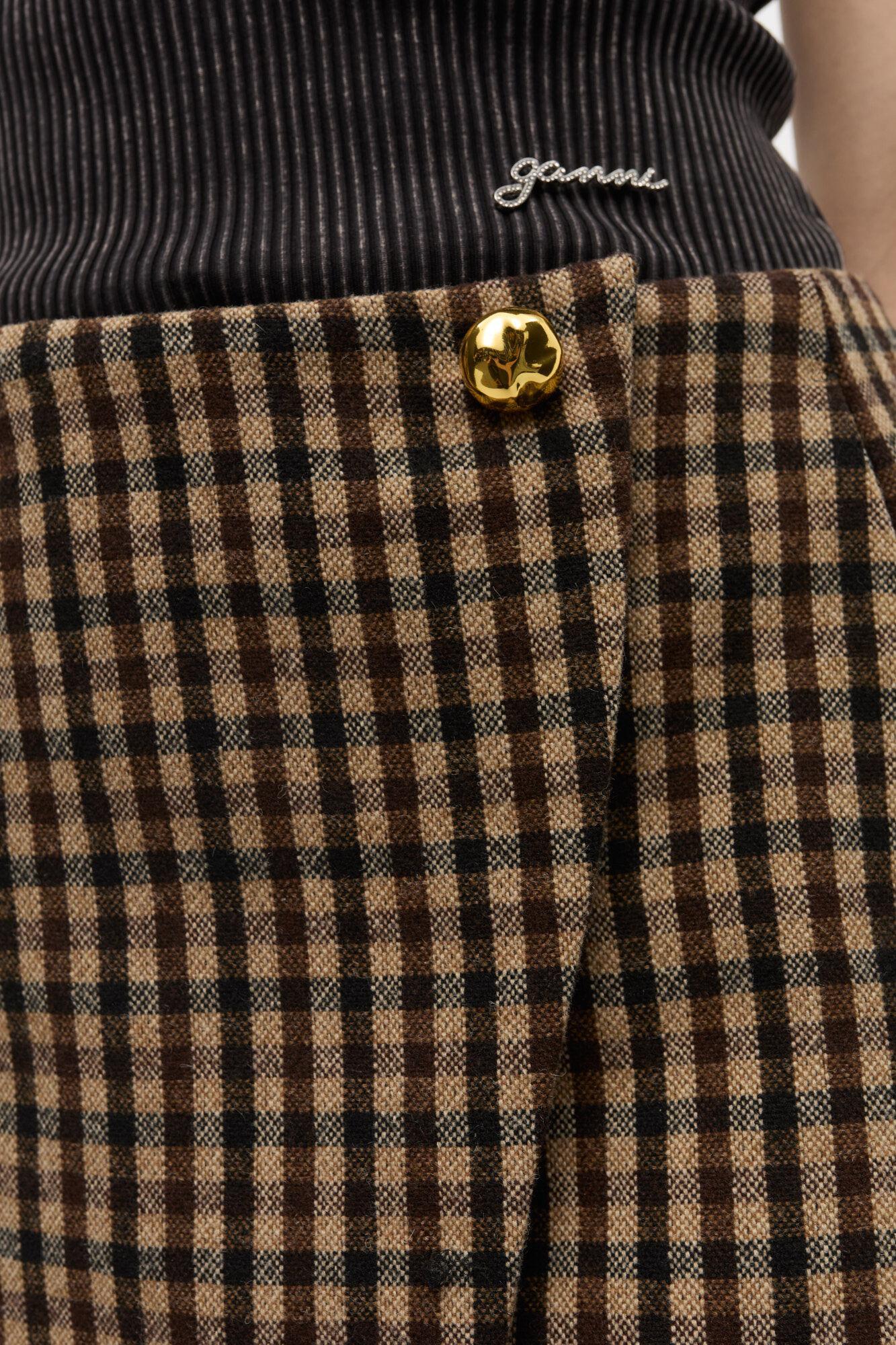 Check Wool Mini Skirt Product Image