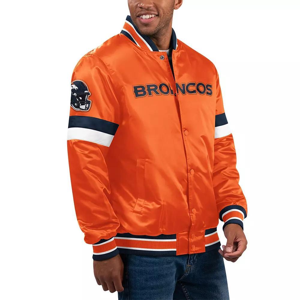 Men's Starter Orange Denver Broncos Home Game Satin Full-Snap Varsity Jacket,  Product Image