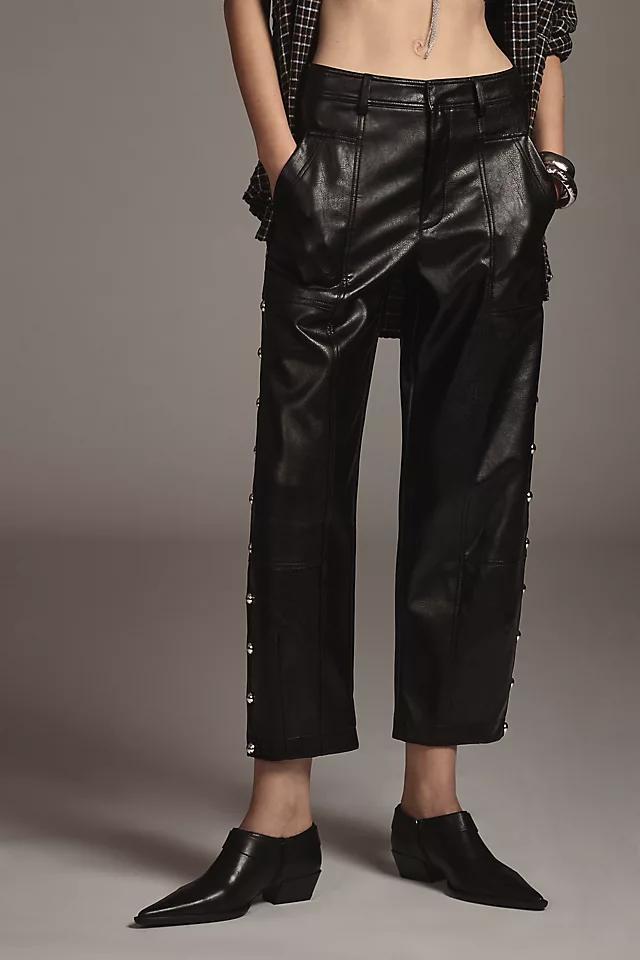 By Anthropologie Faux-Leather Utility Pants Product Image