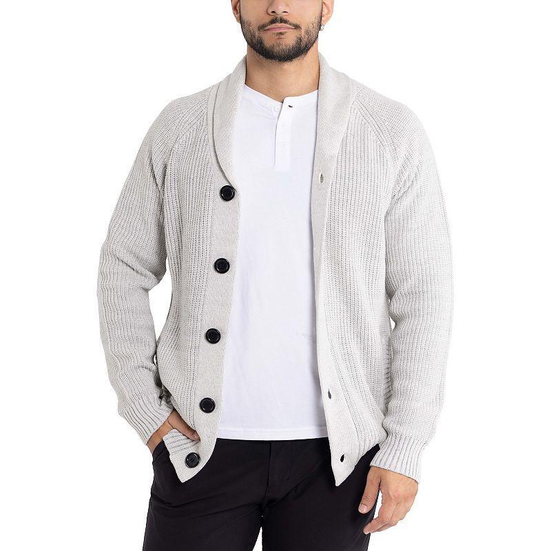 Men's Xray Shawl-Collar Knitted Cardigan Sweater, Size: Large, Blue Product Image