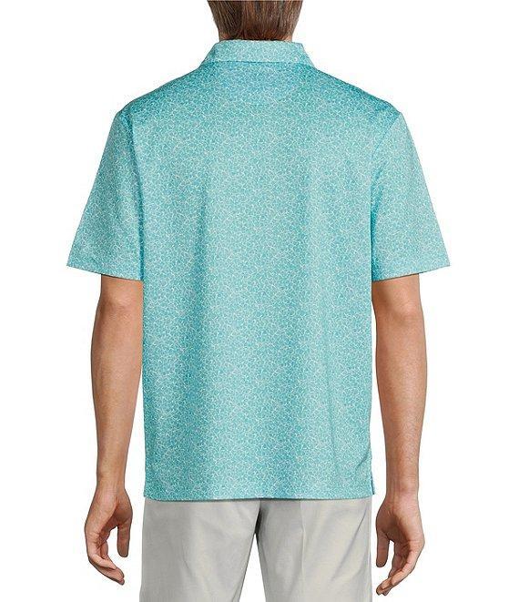 Roundtree & Yorke Performance Short Sleeve Outline Floral Print Polo Shirt Product Image