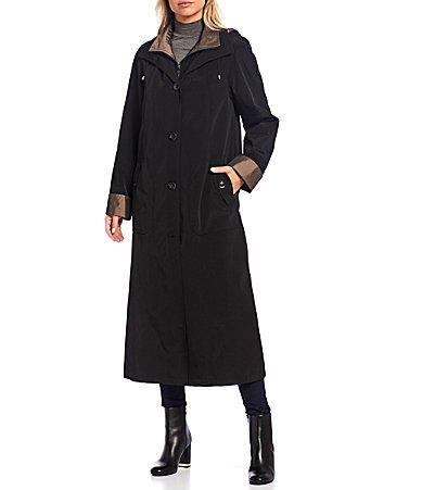 Gallery Hooded Detachable Liner Long Sleeve Stand Collar Long Raincoat Product Image