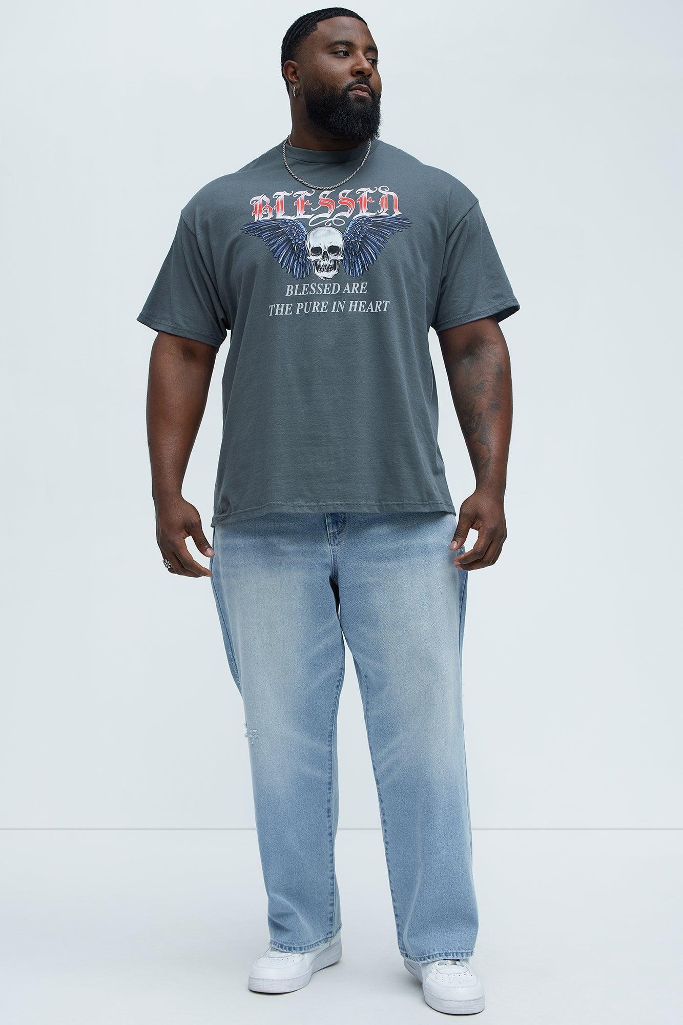 Blessed Wings Short Sleeve Tee - Charcoal Product Image