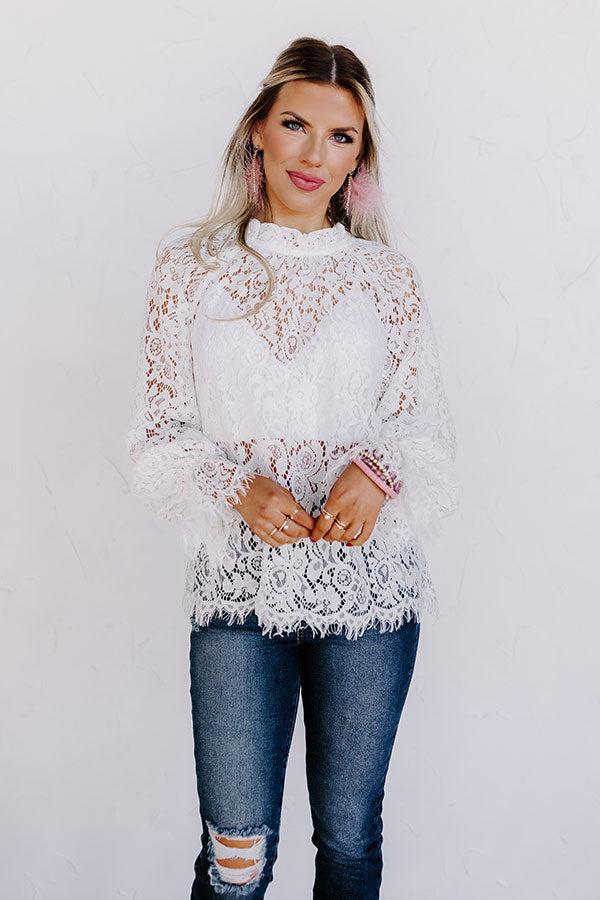 Lovestruck Babe Lace Top in Ivory Product Image