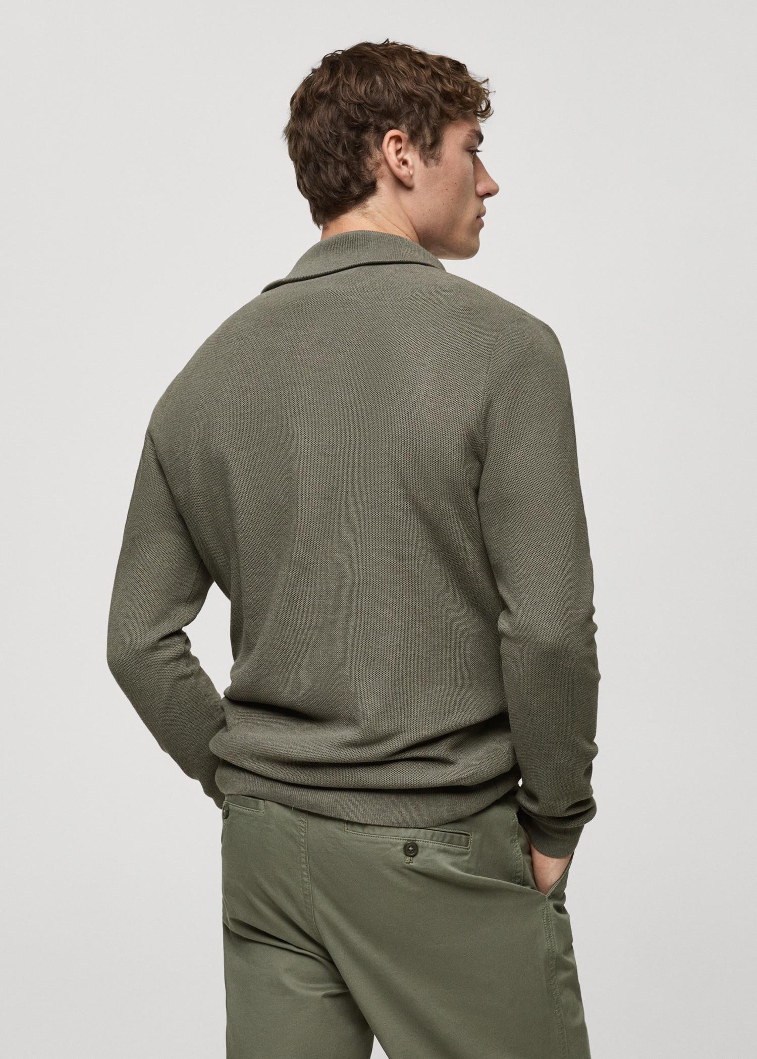 Microstructure sweater with zipper collar - Men | MANGO USA Product Image
