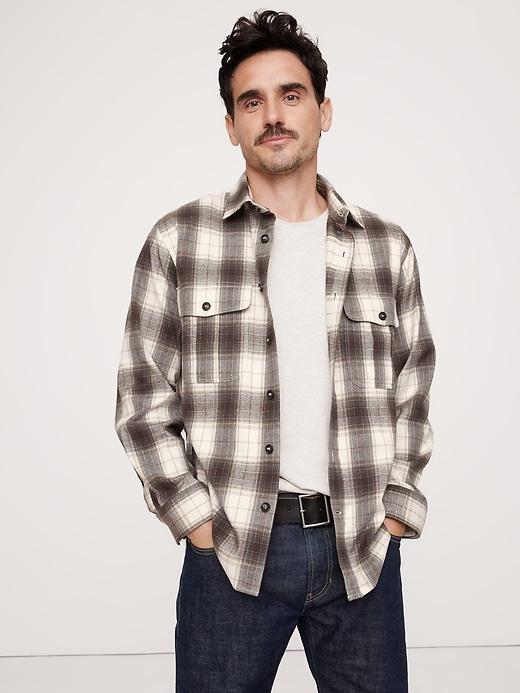 Relaxed-Fit Flannel Utility Shirt Product Image