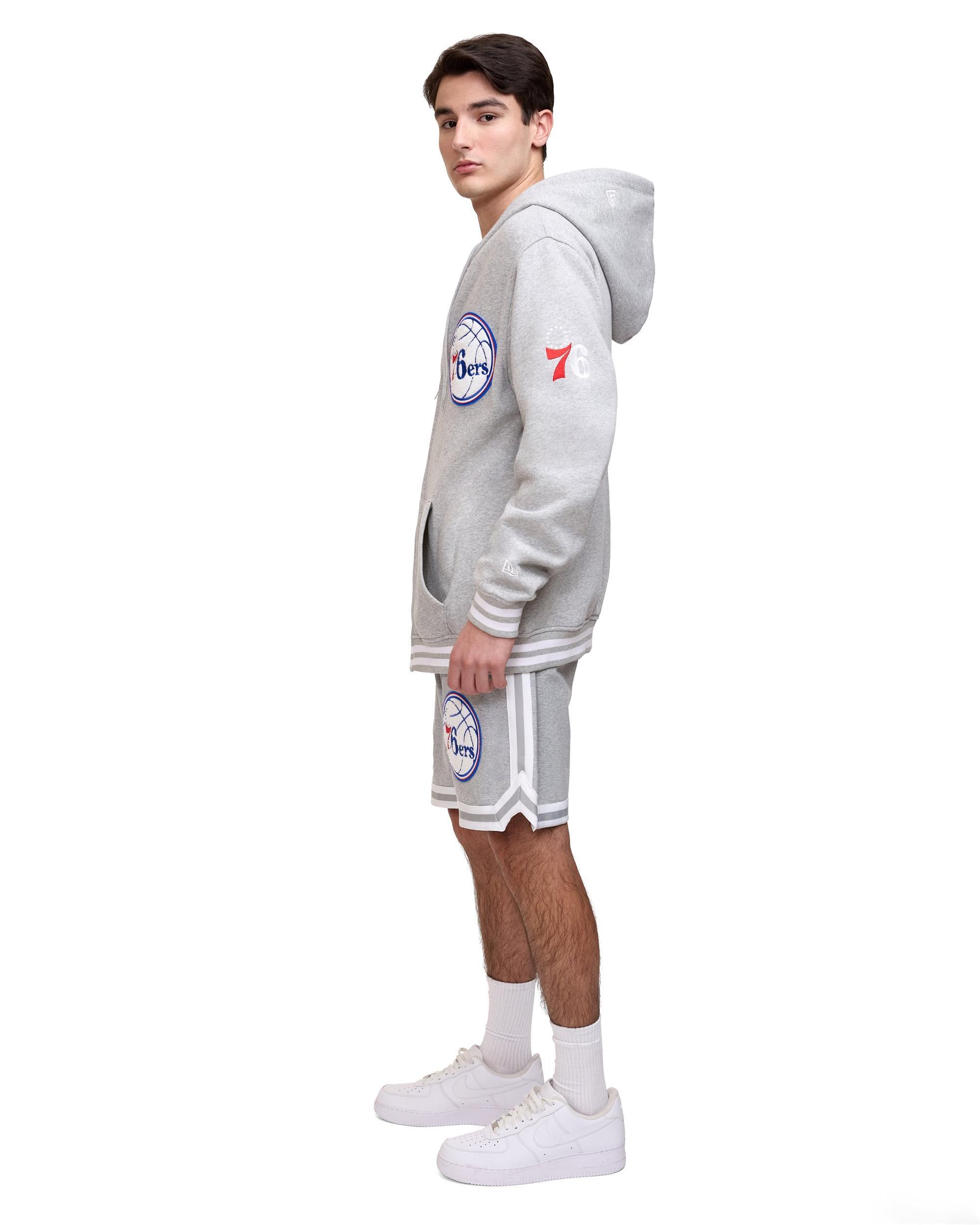 Philadelphia 76ers Gray Logo Select Full-Zip Hoodie Male Product Image