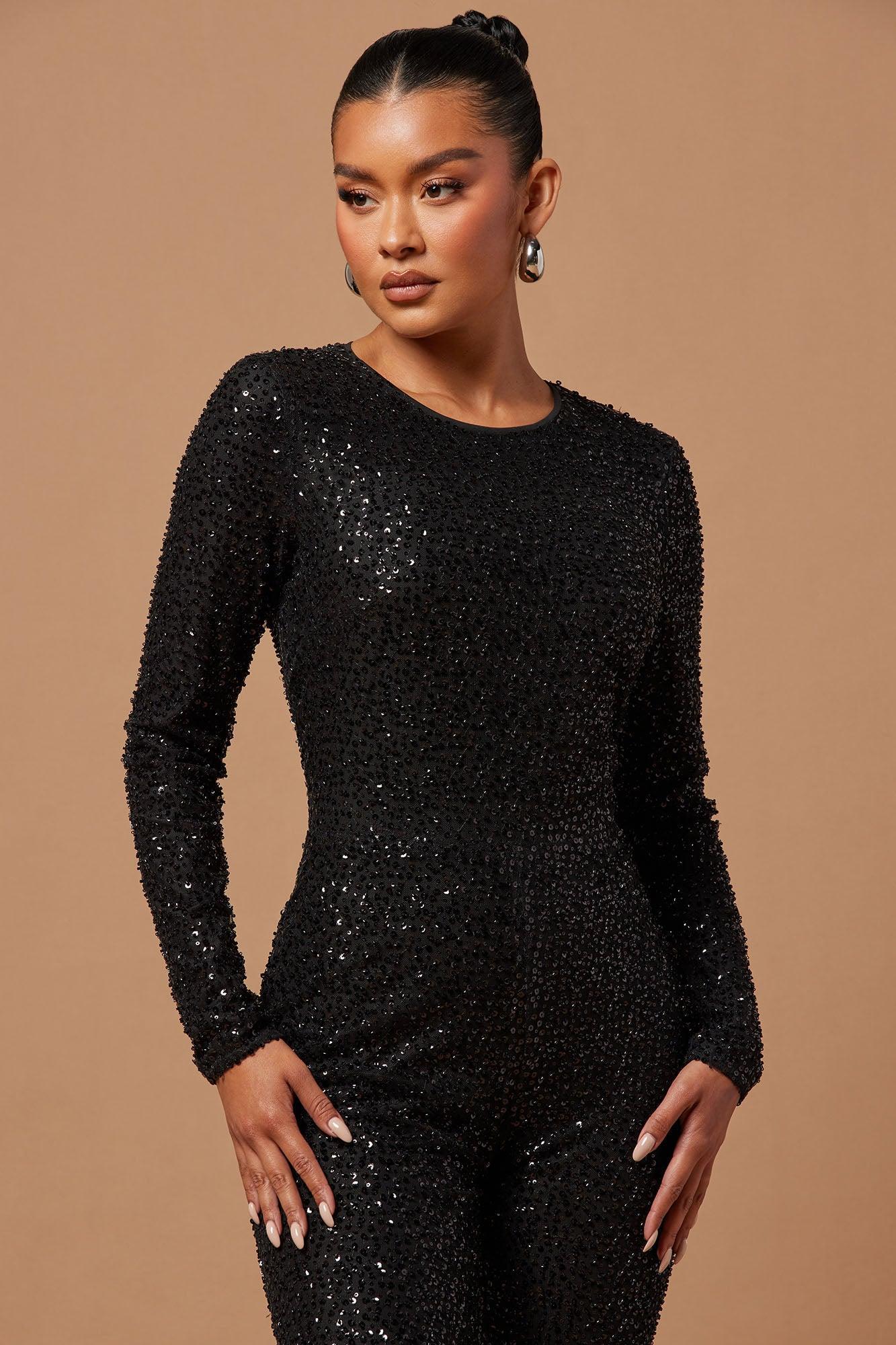 Gabrielle Embellished Jumpsuit - Black Product Image