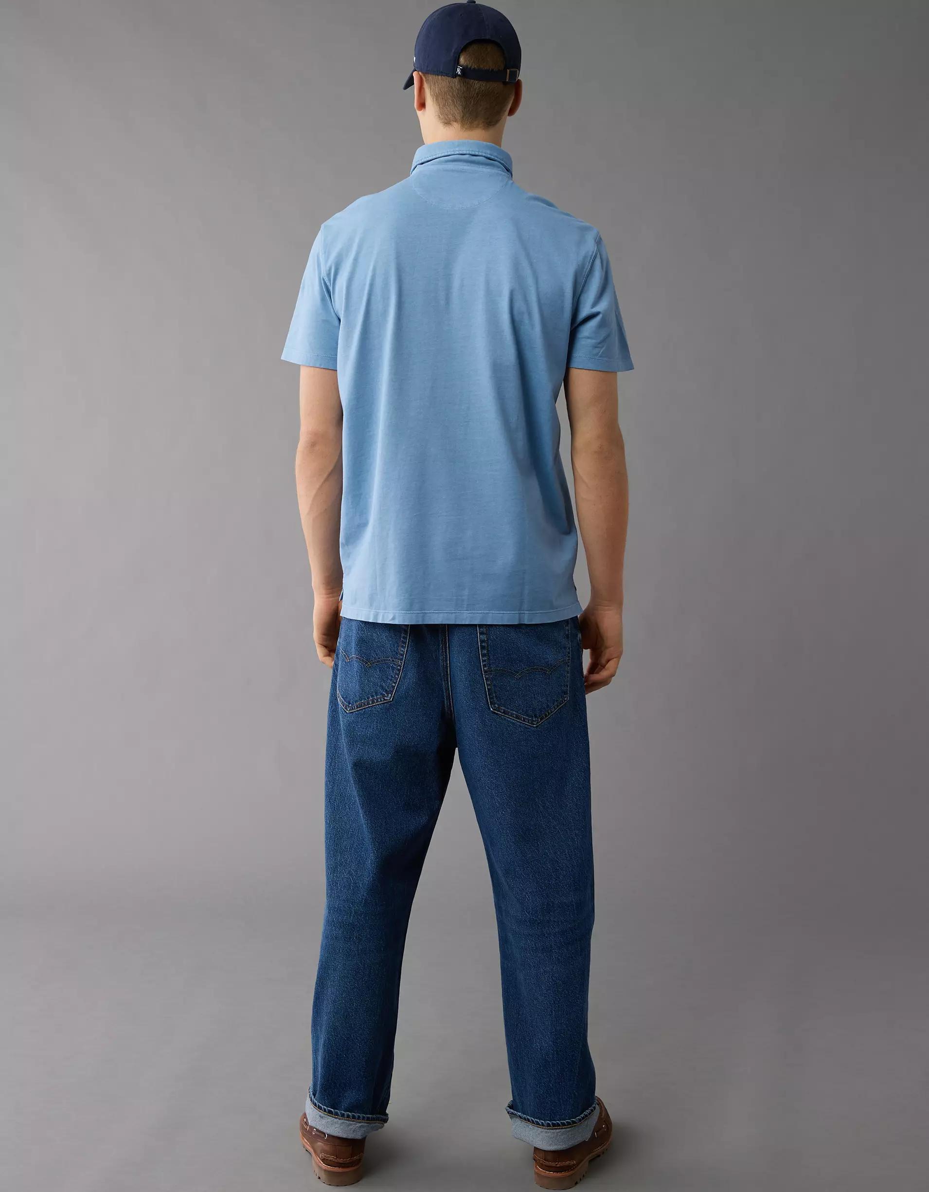 AE Lived-In Jersey Polo Shirt Product Image