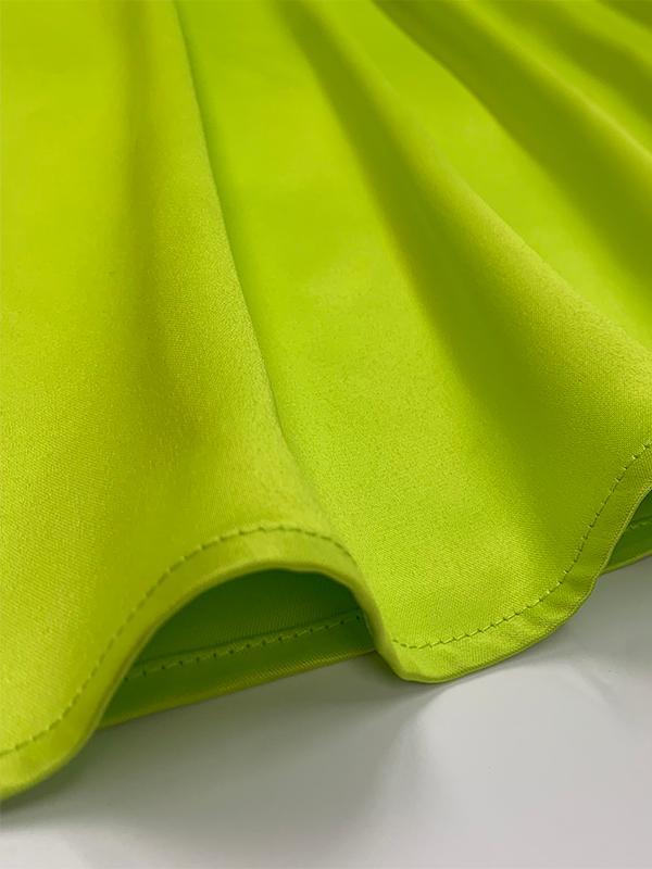 A-Line High Waisted Contrast Color Pleated Zipper Deep V-Neck Maxi Dresses Product Image