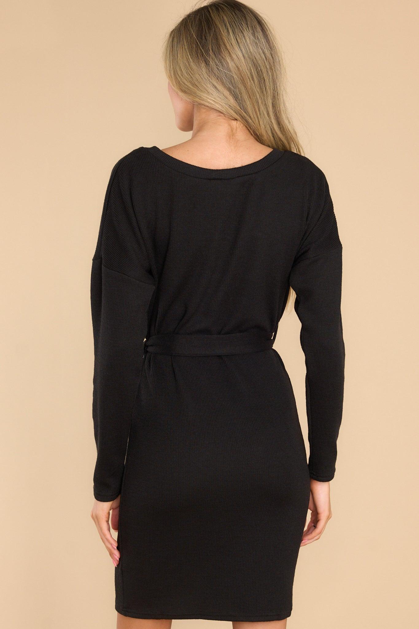 All Fall Long Black Sweater Dress Product Image