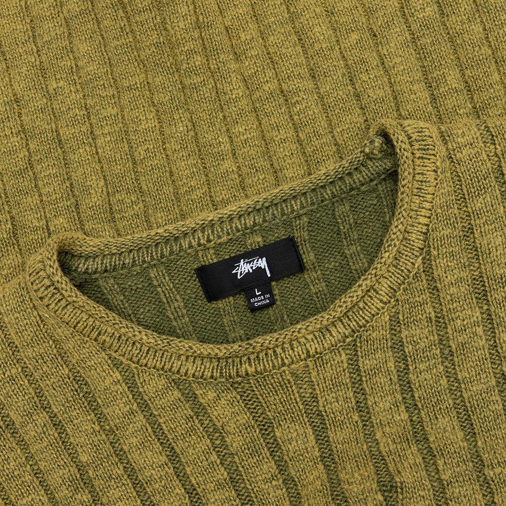 Cotton Slub Rib Crew - Green Male Product Image