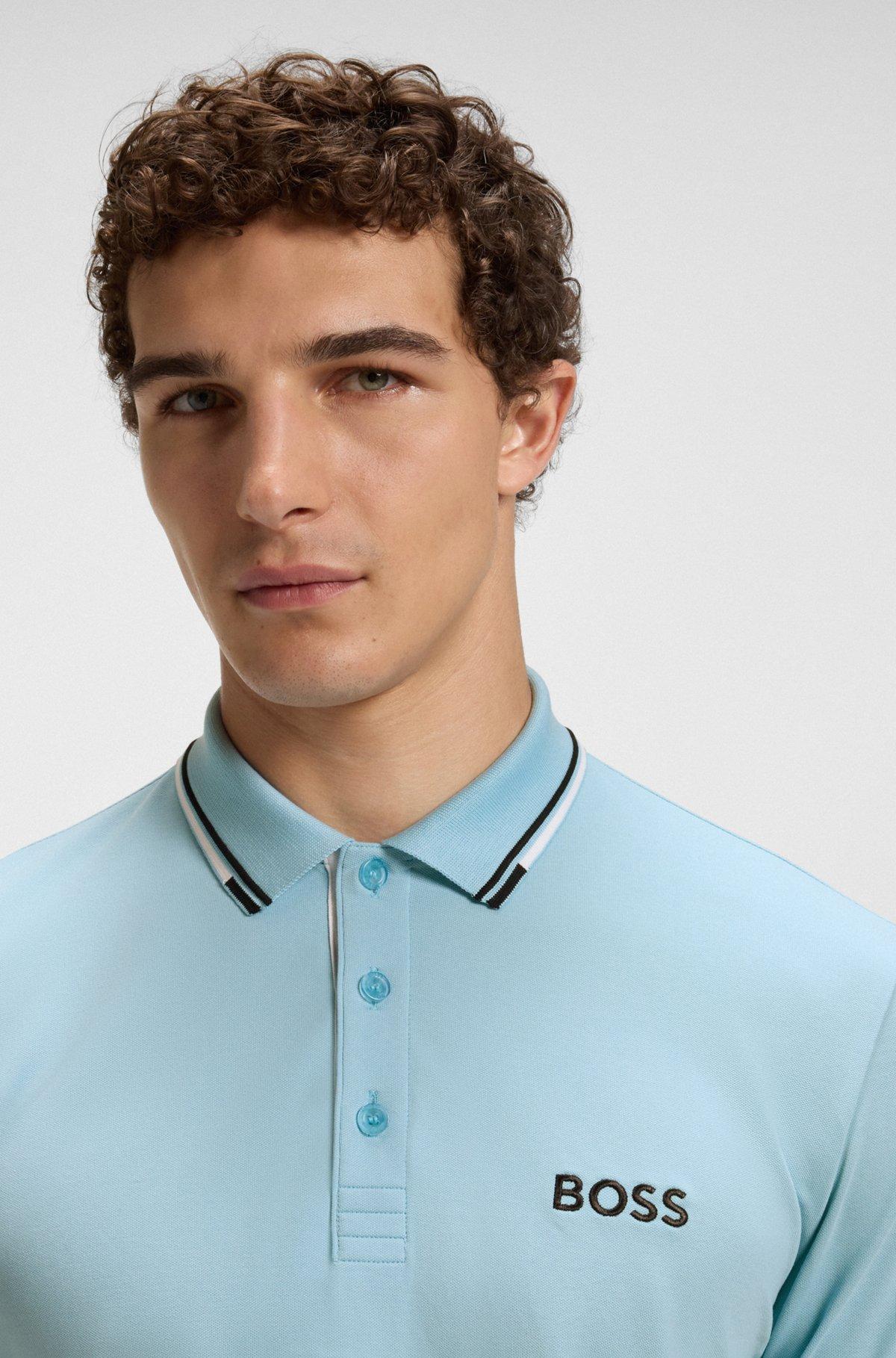 Polo shirt with contrast logos Product Image