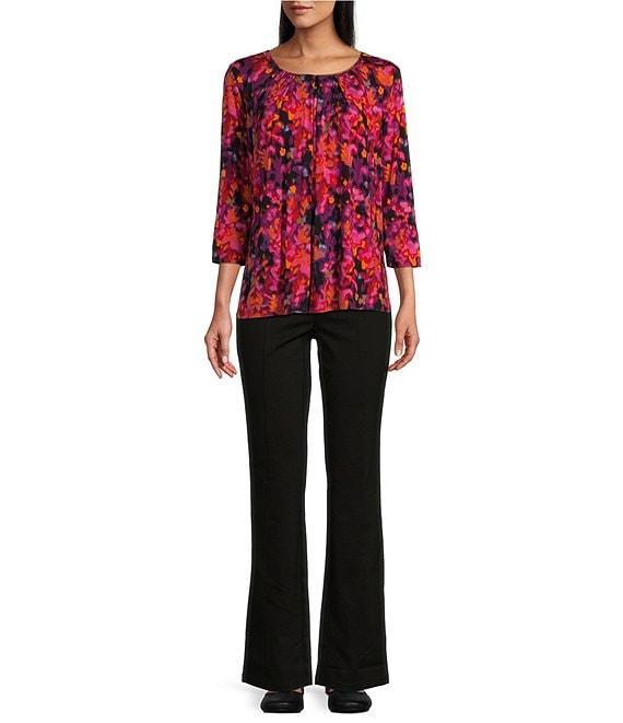 Intro Bella Double Knit Ponte Slimming Waist Pull-On Boot Leg Pants Product Image