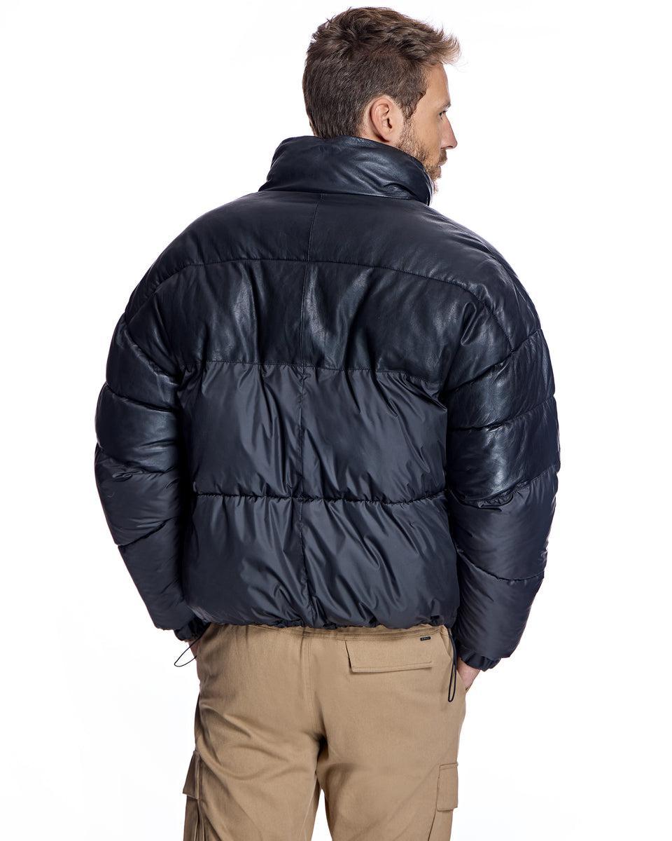 Men's Leather and Poly Horizontal Bomber Product Image