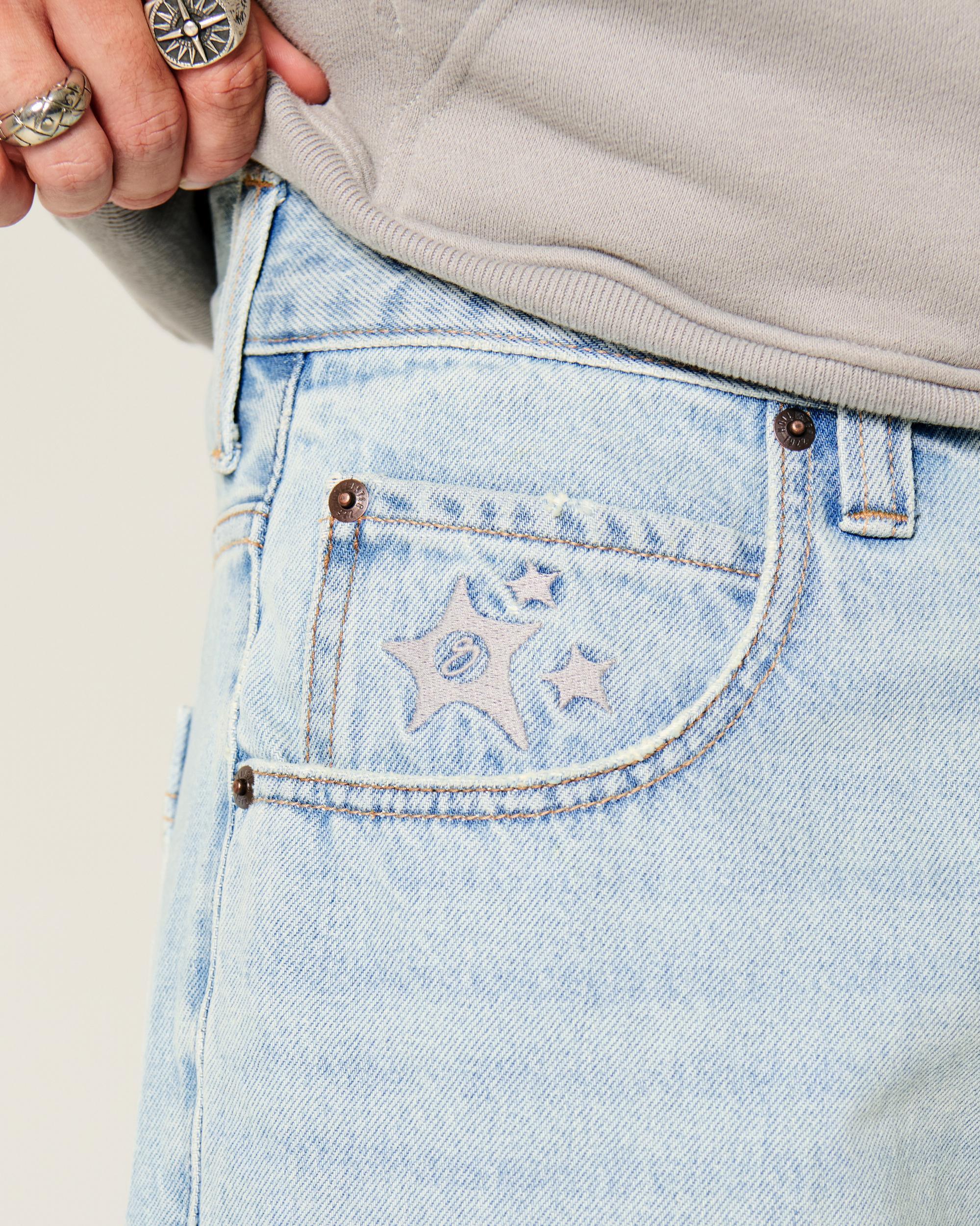 Baggy Denim Cargo Shorts Product Image