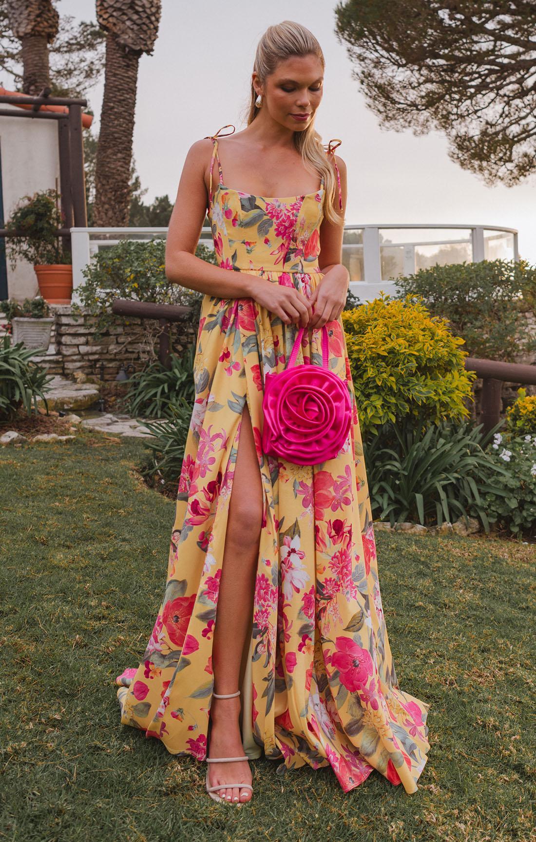 Juliet Maxi Dress ~ Mimosa Floral Taffeta Product Image
