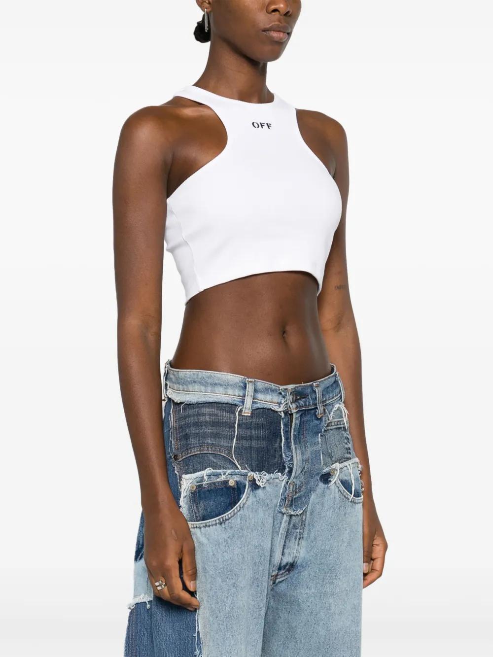 Off-Stamp ribbed crop top Product Image