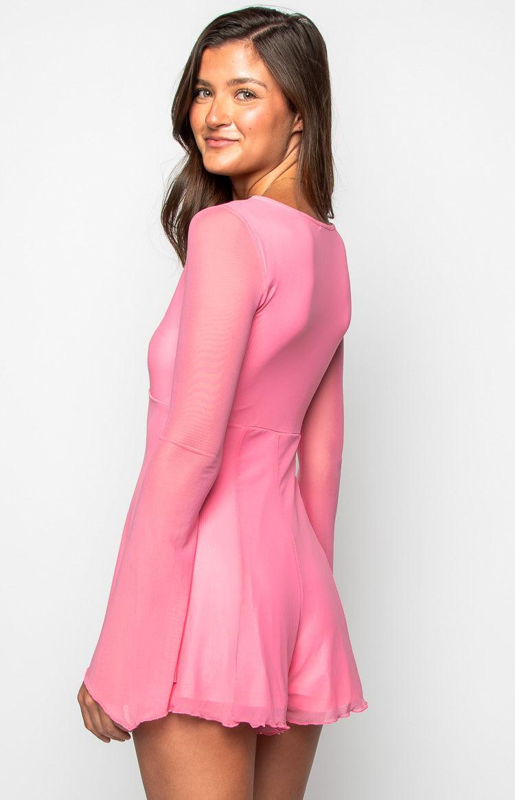 Ambrose Pink Long Sleeve Playsuit Product Image