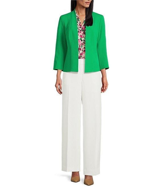 Kasper Petite Size Julia Open Front Front Collarless Stretch Crepe Blazer Product Image