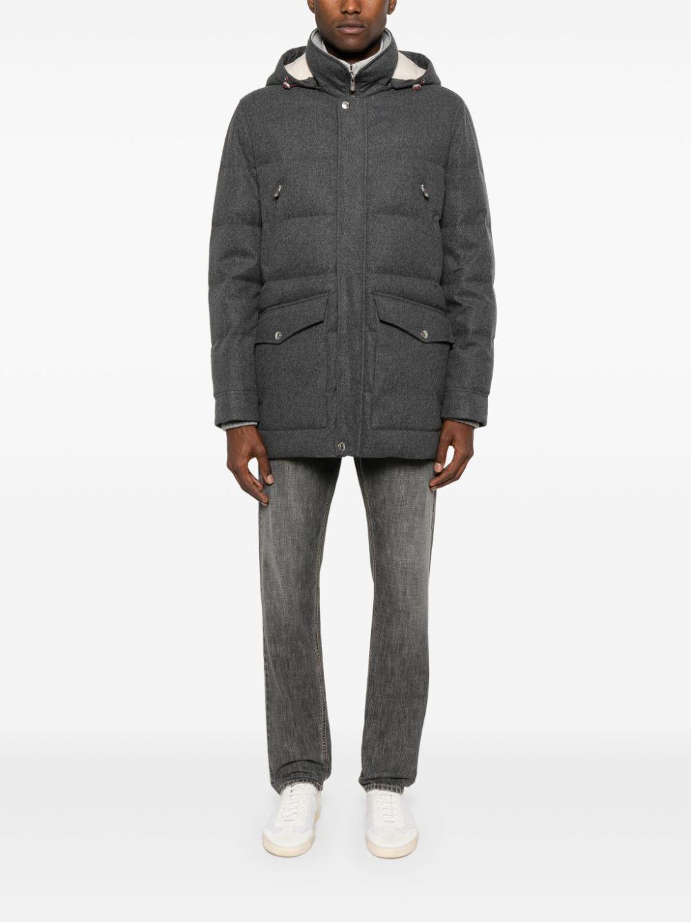 BRUNELLO CUCINELLI Wool Puffer Jacket In Gray Product Image