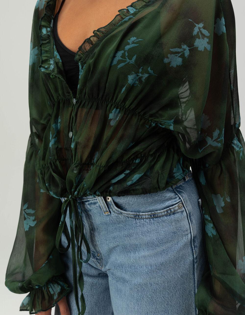 WEST OF MELROSE Printed Womens Blouse Product Image