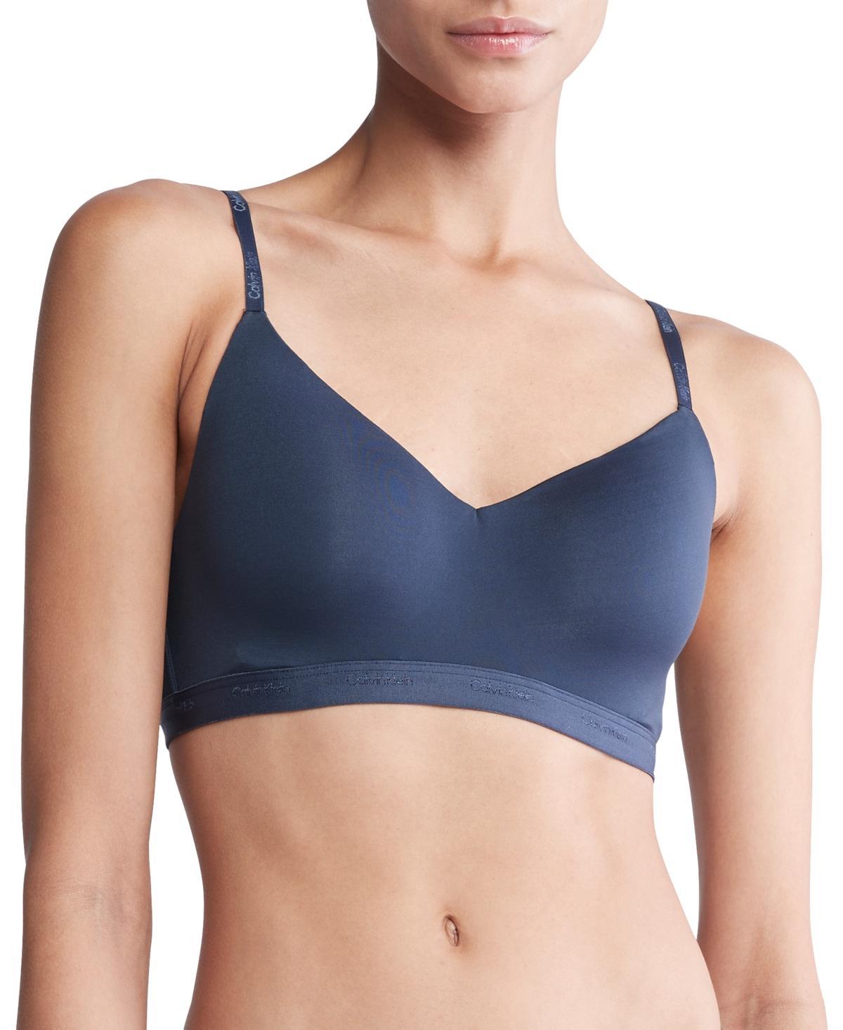 Calvin Klein Womens Form To Body Lightly Lined Bralette - Blue - XL Product Image