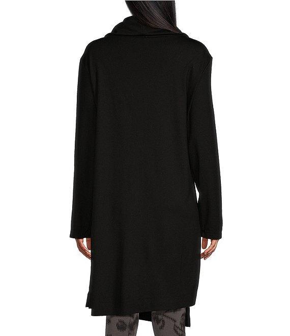 Bryn Walker Pita Modal Ponte Cowl Neck Long Sleeve Asymmetrical Front Peak Tunic Product Image