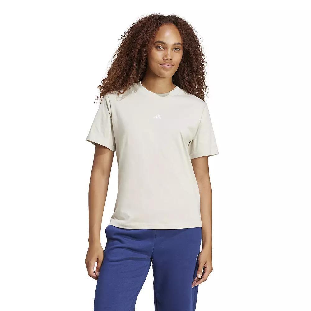 Women's adidas Essentials Small Logo Cotton T-Shirt, Size: Large, Wonder Alumina Product Image