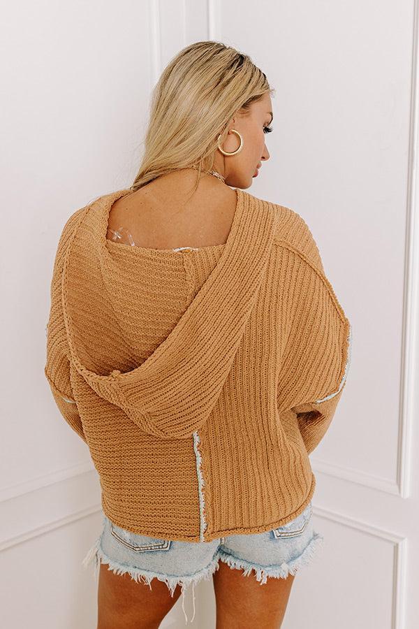 Toasty Times Knit Hoodie In Camel Product Image