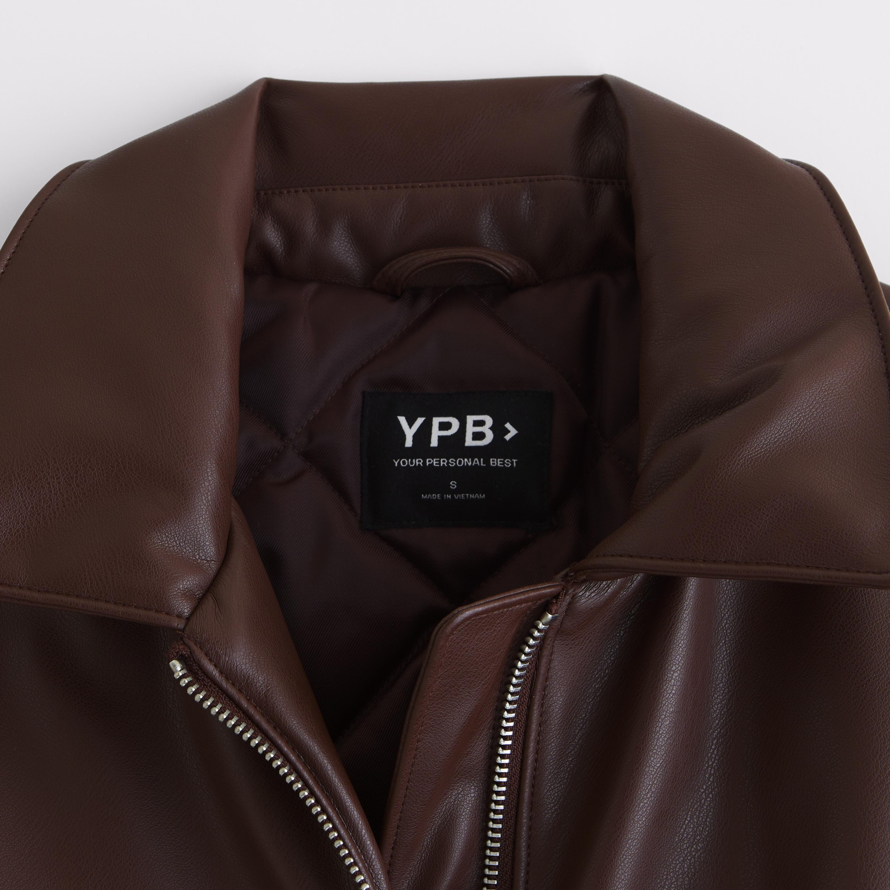 YPB Bubble Hem Vegan Leather Jacket Product Image