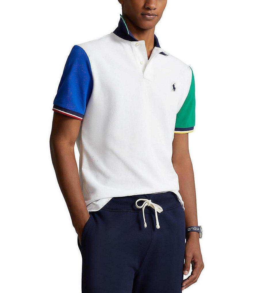 Polo Ralph Lauren Classic Fit Color Block Mesh Short Sleeve Polo Shirt Product Image