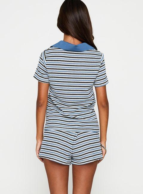 On Vacation Set Blue Stripe Product Image