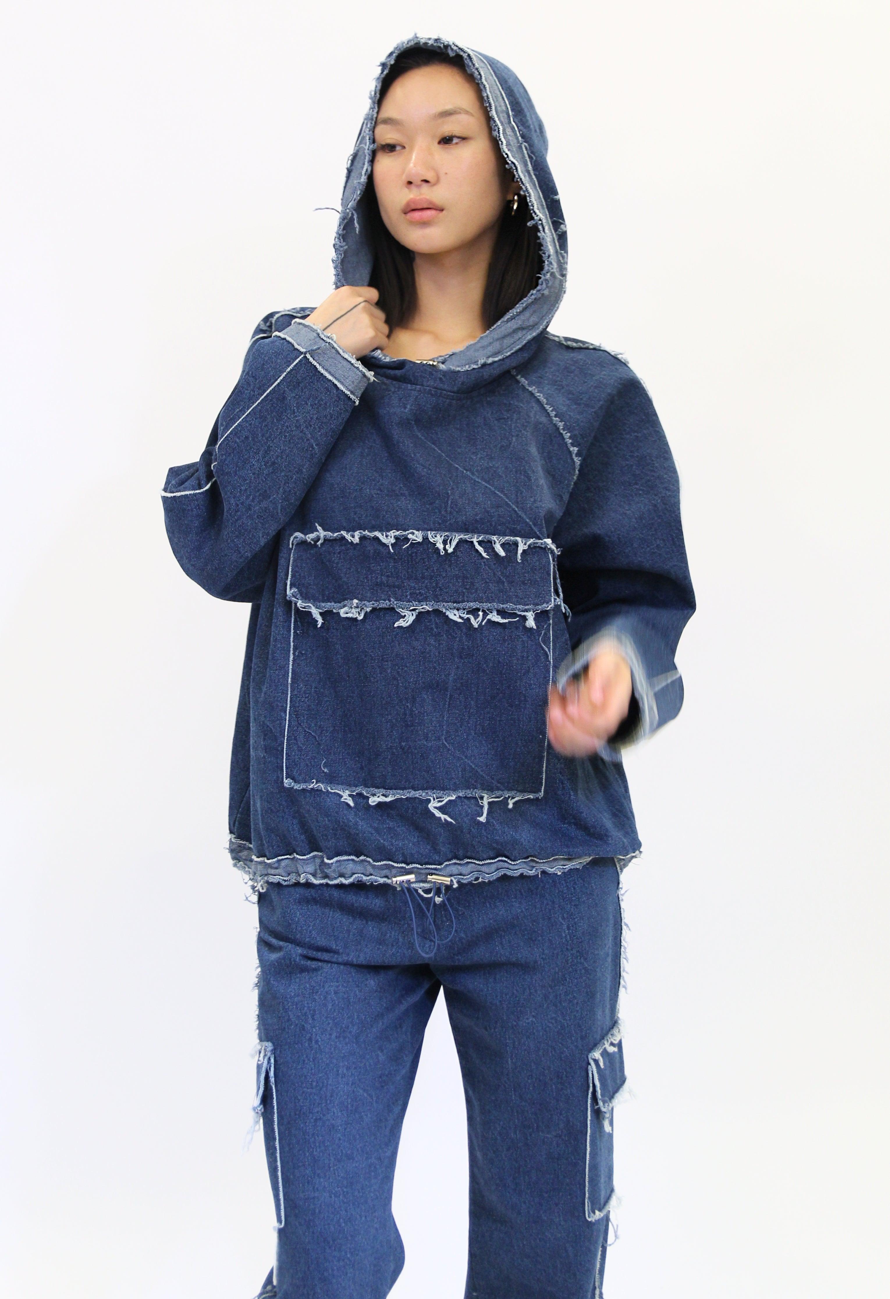 Mellow Distressed Denim Hoodie Product Image