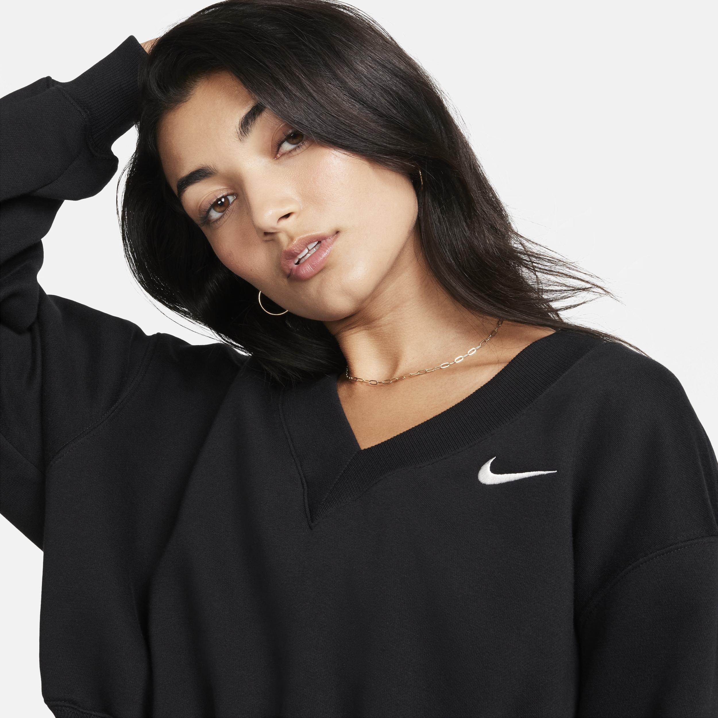 Nike mini swoosh v-neck cropped sweatshirt Product Image