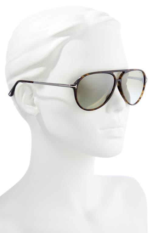 62mm Gradient Oversize Aviator Sunglasses In Dark Havana Product Image