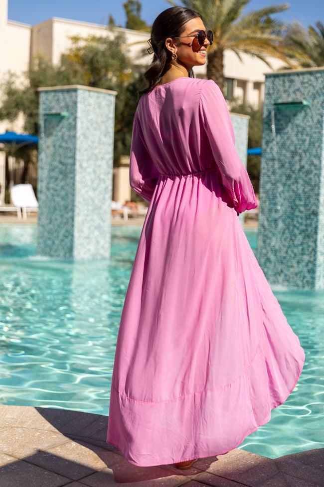 Shine On Pink Long Sleeve Swim Cover-up FINAL SALE Product Image
