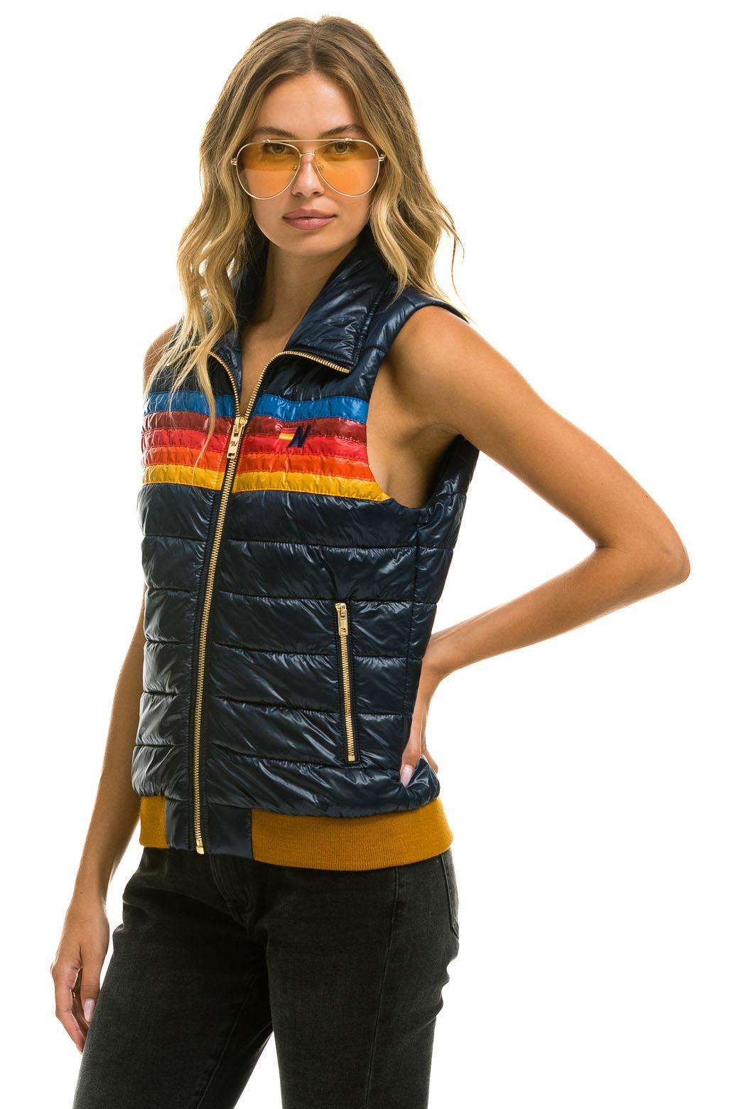 WOMEN'S 5 STRIPE VEST - GLOSSY NAVY Female Product Image