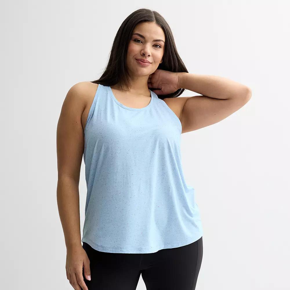 Plus Size Tek Gear® Racerback Tank Top, Women's, Size: 3XL, Baron River Speckle Product Image