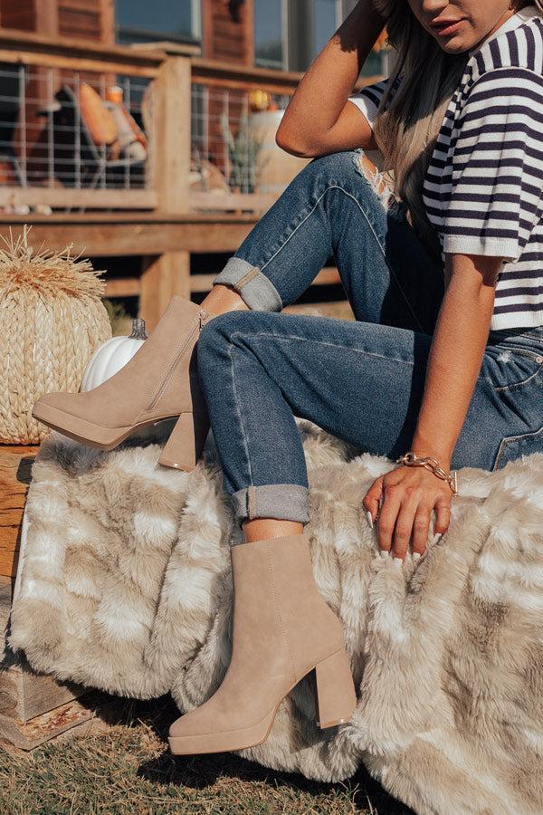 The Alondra Faux Nubuck Boot In Taupe Product Image