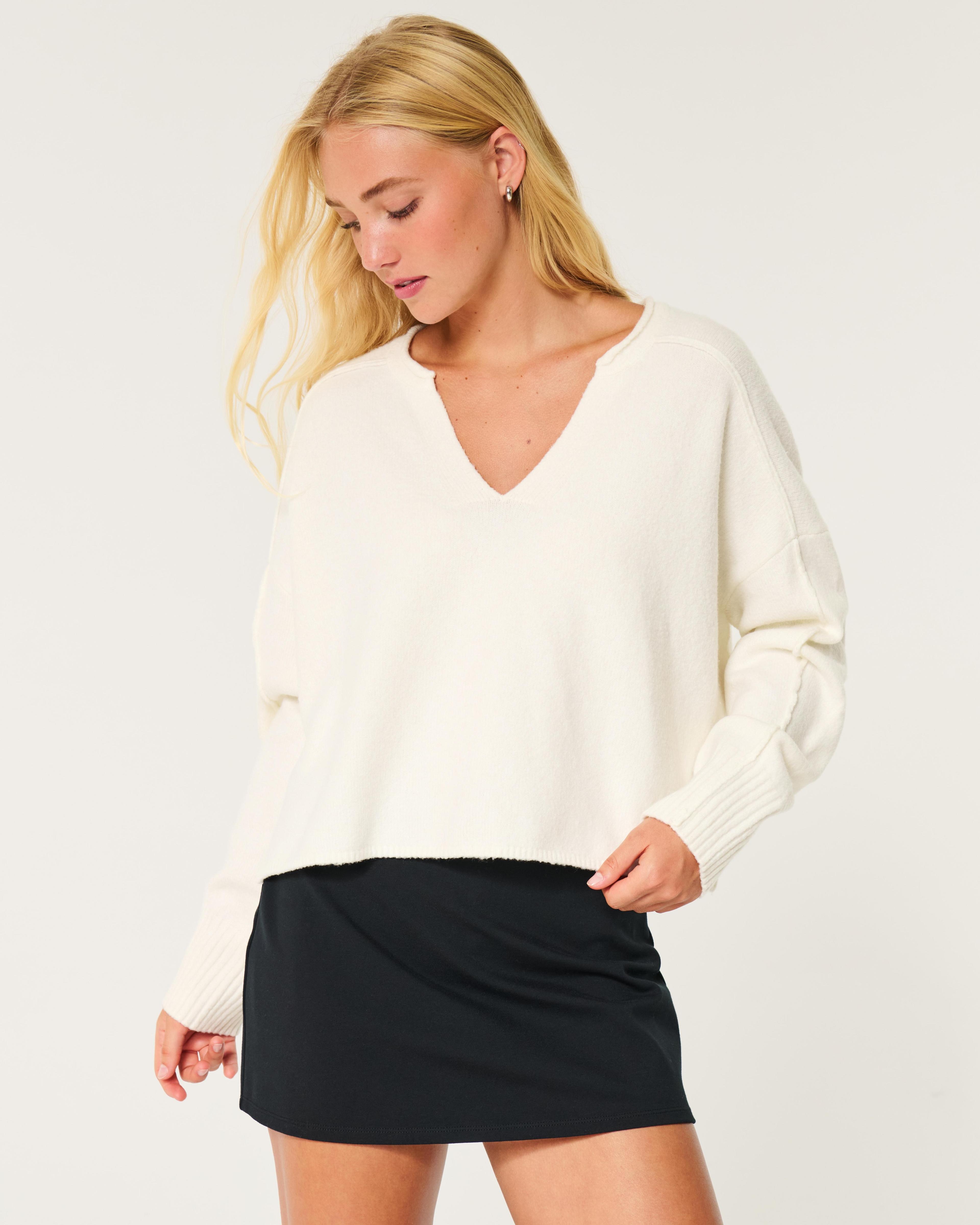 Hollister Comfy Cloud Boxy Notch-Neck Sweater Product Image