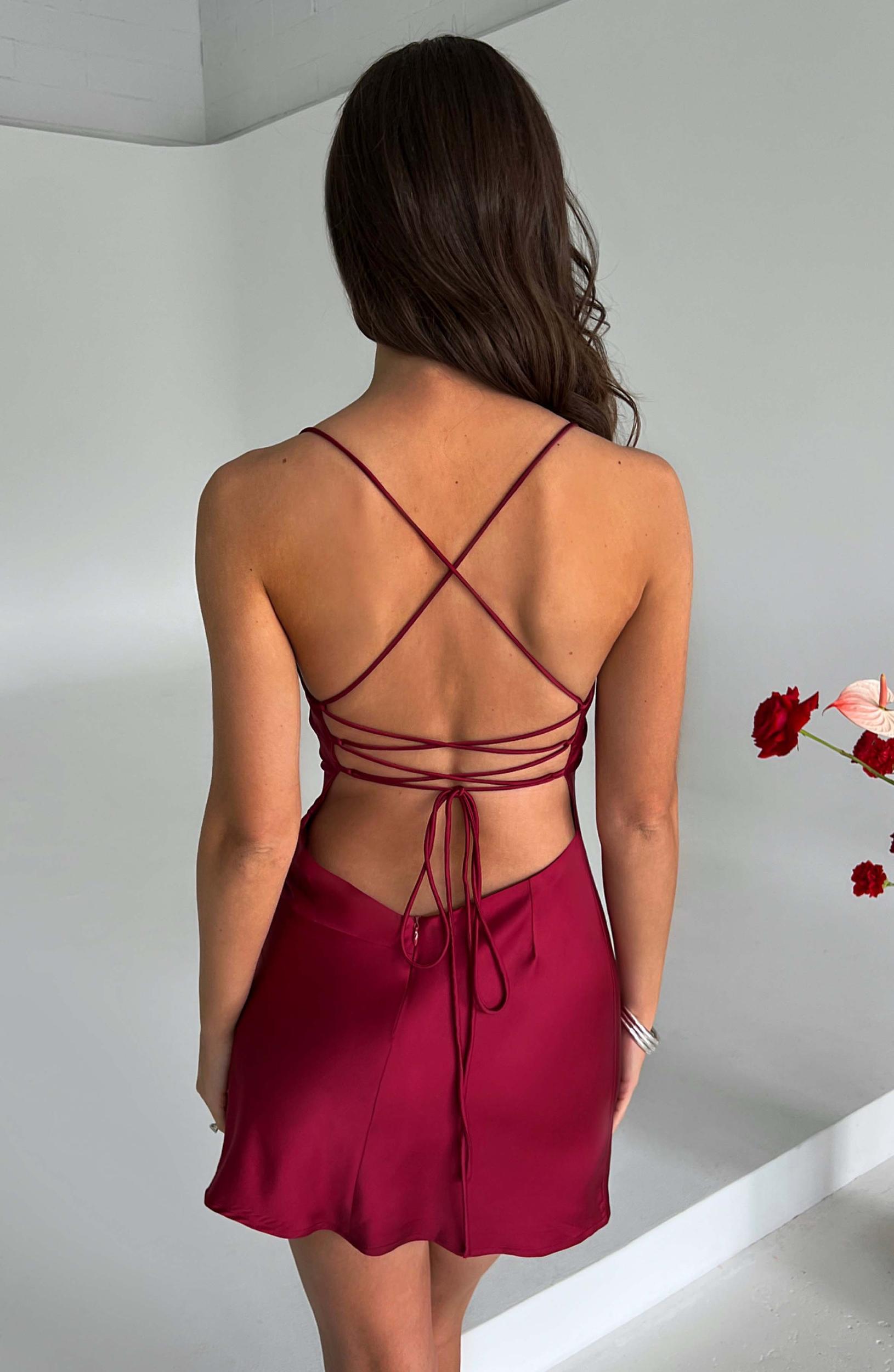 Mae Mini Dress - Wine Product Image