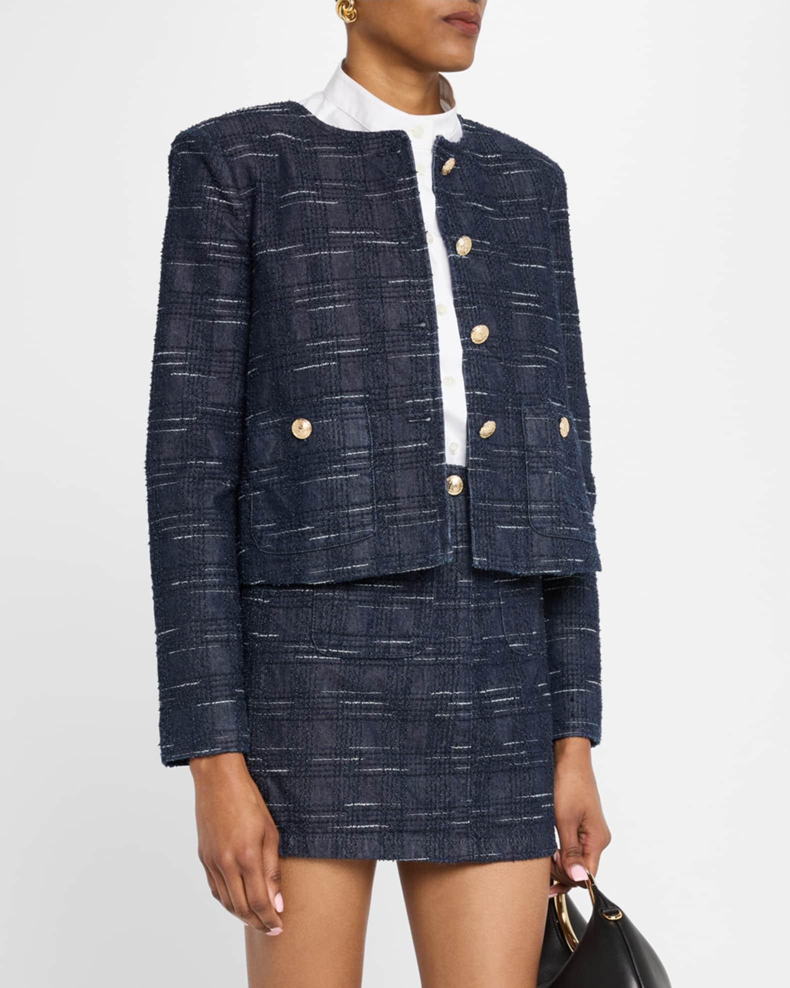 Button-Down Denim Jacquard Jacket Product Image
