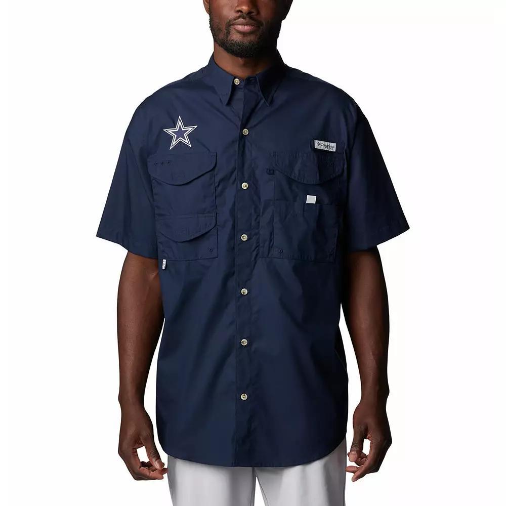 Men's Columbia Navy Dallas Cowboys Bonehead Team Button-Up Shirt,  Product Image