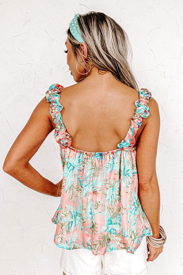 On A Wave Floral Shift Top in Peach Product Image