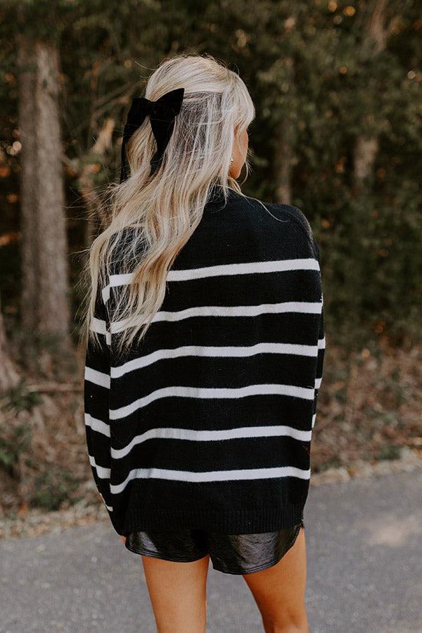 Cue The Chic Stripe Sweater in Black Product Image